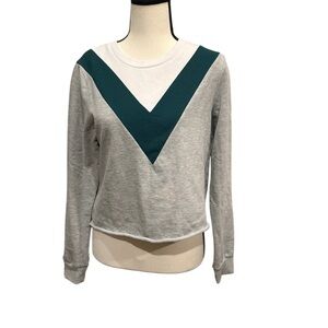 Full Tilt | gray and green crop sweater
